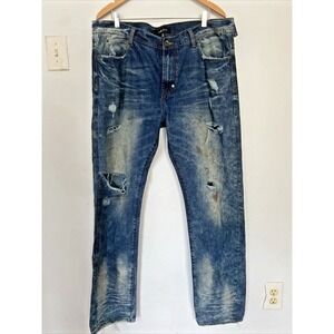 Akoo Jeans‎ Mens 40x33 Destroyed Denim Grunge Hip Hop Streetwear